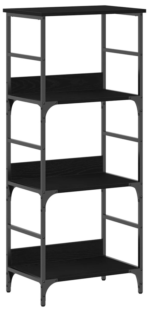 vidaXL Βιβλιοθήκη Μαύρη Βελανιδιά 50x33x117,5 εκ. Επεξεργασμένο ξύλο και Χάλυβας