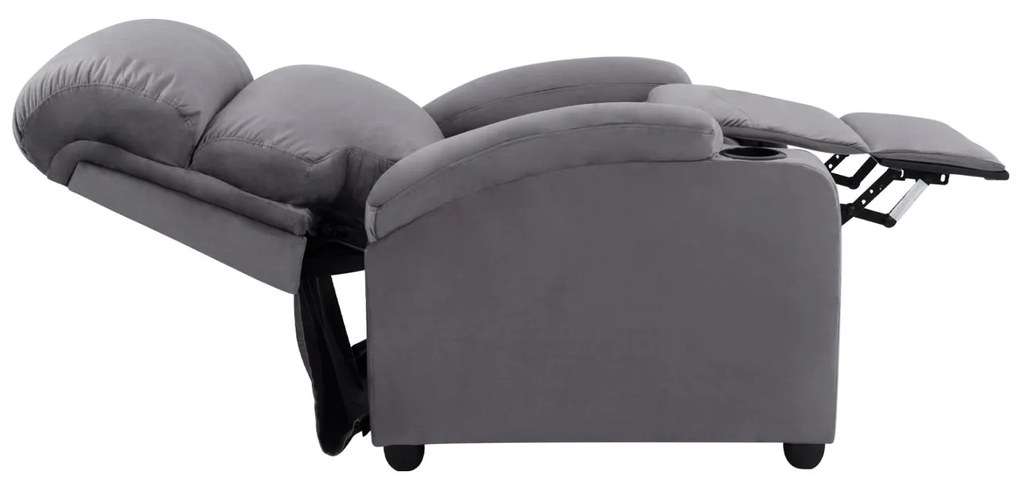 Πολυθρόνα C0122.10 Γκρί Βελούδο με Μηχανισμό Relax 80x92x102Υ εκ. 80x92x102 εκ.