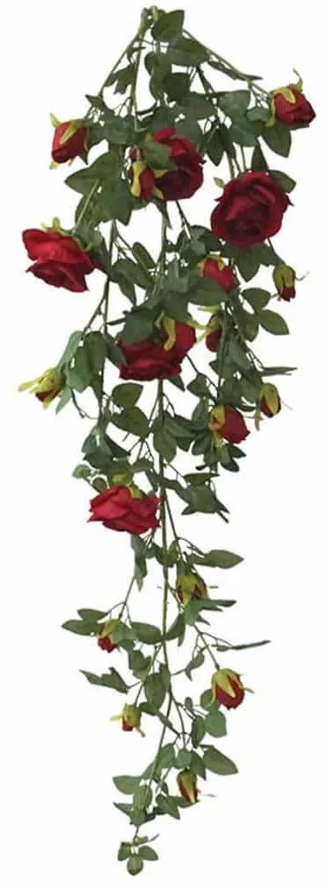 Τεχνητό Κρεμαστό Φυτό Τριανταφυλλιά 00-00-23323-5 120cm Green-Red Marhome Πλαστικό, Ύφασμα