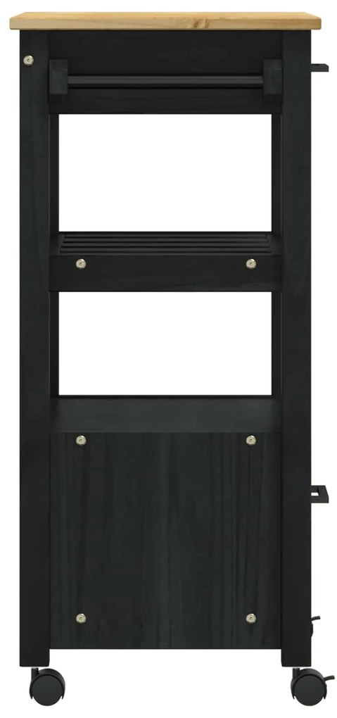vidaXL Καρότσι Κουζίνας Μονόχρωμο Μαύρο 48 x 40 x 88,5 εκ.