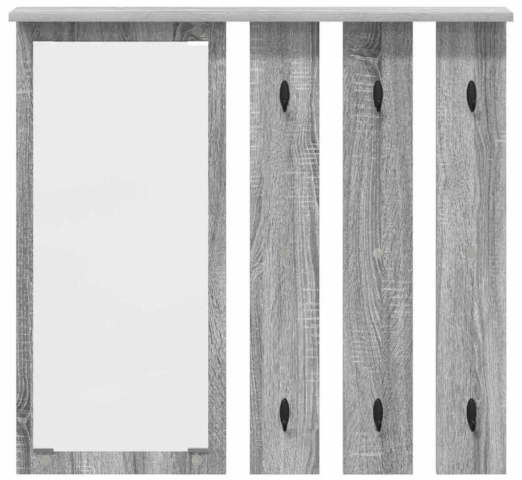 vidaXL Τοίχου Κρεμάστρα με ράφι Επιτοίχιο Γκρι sonoma 84 x 10 x 80 εκ.