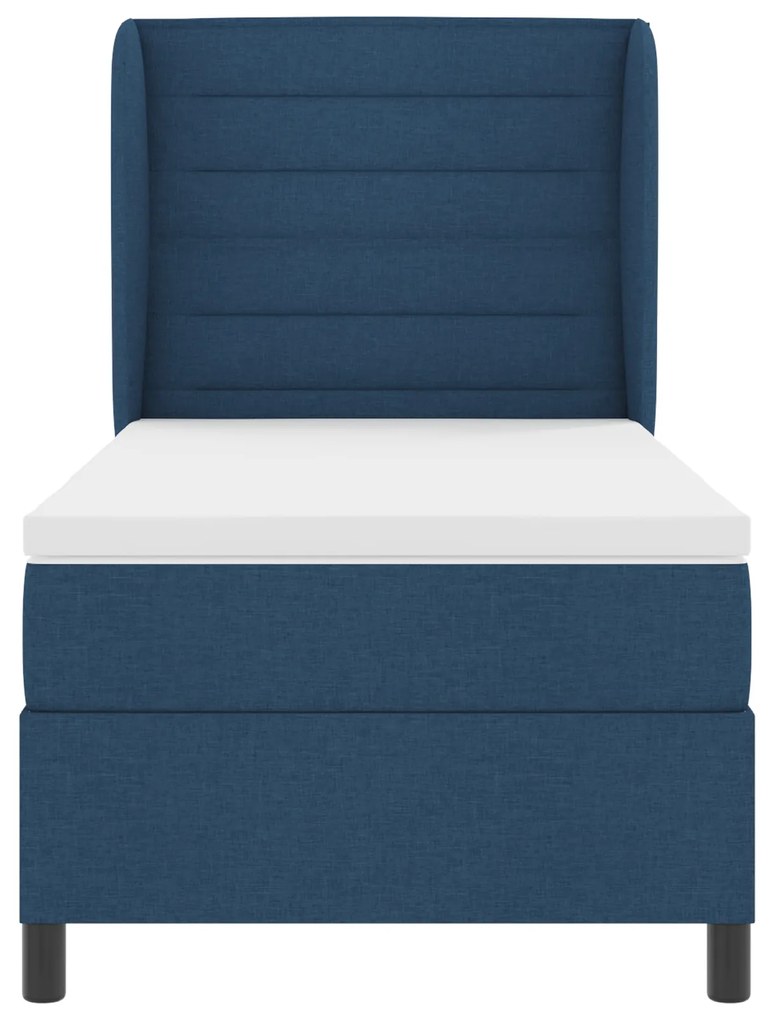 vidaXL Μπλε Κρεββάτι με Στρώμα 100x200 cm Υφάσμα
