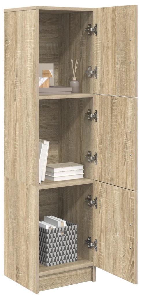 vidaXL Ψηλή Ντουλάπα Sonoma Δρυς 31,5 x 32 x 124 εκ Επεξεργασμένο ξύλο