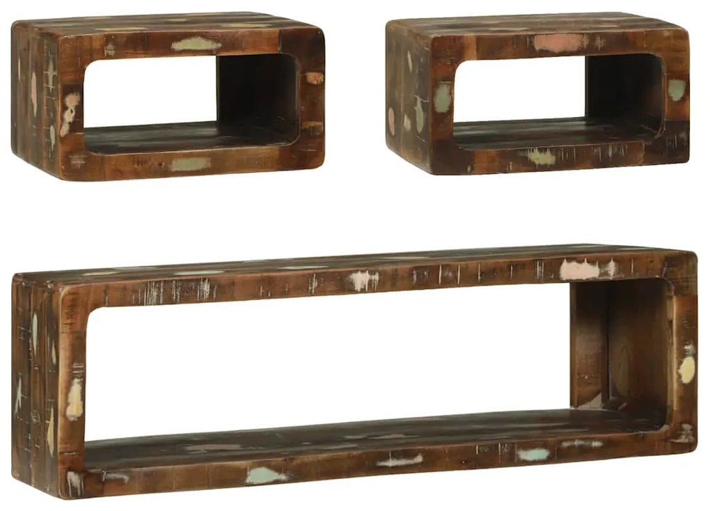 vidaXL Σετ επίπλου τηλεόρασης 3 pcs Πολύχρωμο Μασίφ ανακυκλωμένο ξύλο