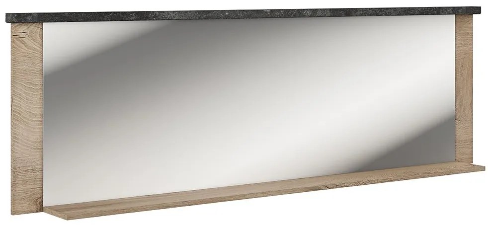 VINCENT Καθρέπτης Τοίχου με Oak Endgray Untreatad / Dark Concrete Ξύλινο Πλαίσιο 196.6x61.5cm