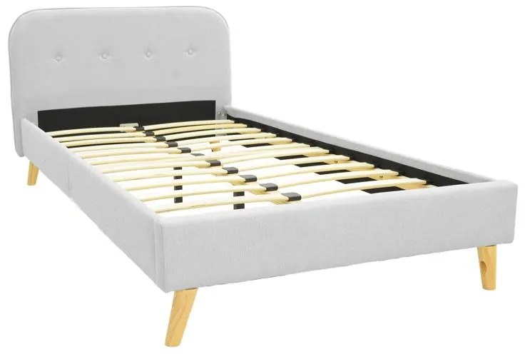 Επενδυμένο Κρεβάτι LumiLux Μονό Ύφασμα Γκρί 100x200εκ. 112x214x80 εκ.