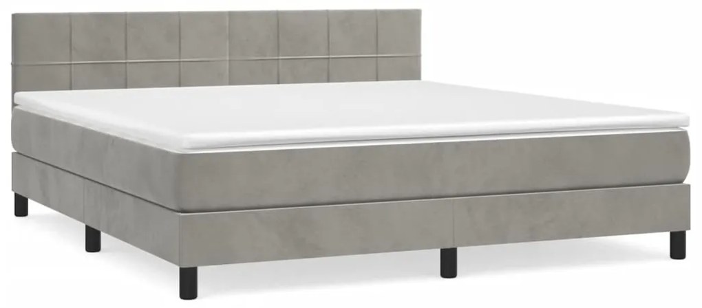 ΚΡΕΒΑΤΙ BOXSPRING ΜΕ ΣΤΡΩΜΑ ΑΝΟΙΧΤΟ ΓΚΡΙ 160X200 ΕΚ. ΒΕΛΟΥΔΙΝΟ 3130967