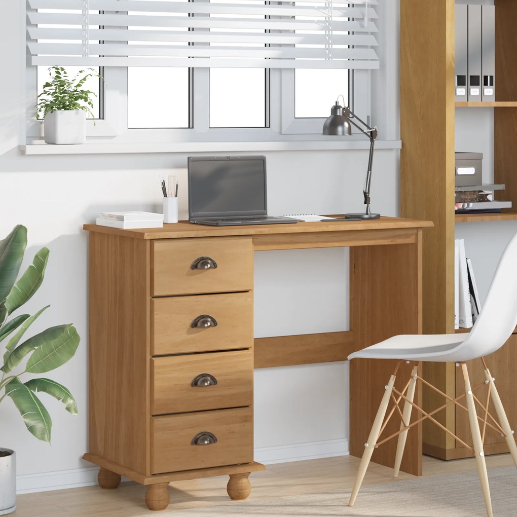 vidaXL Γραφείο 'ASKIM' με Συρτάρια 95x40x75 εκ Μασίφ Ξύλινο Πεύκο