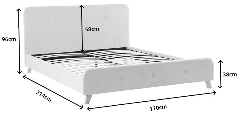 Κρεβάτι διπλό Restel ύφασμα γκρι-μπεζ 160x200εκ