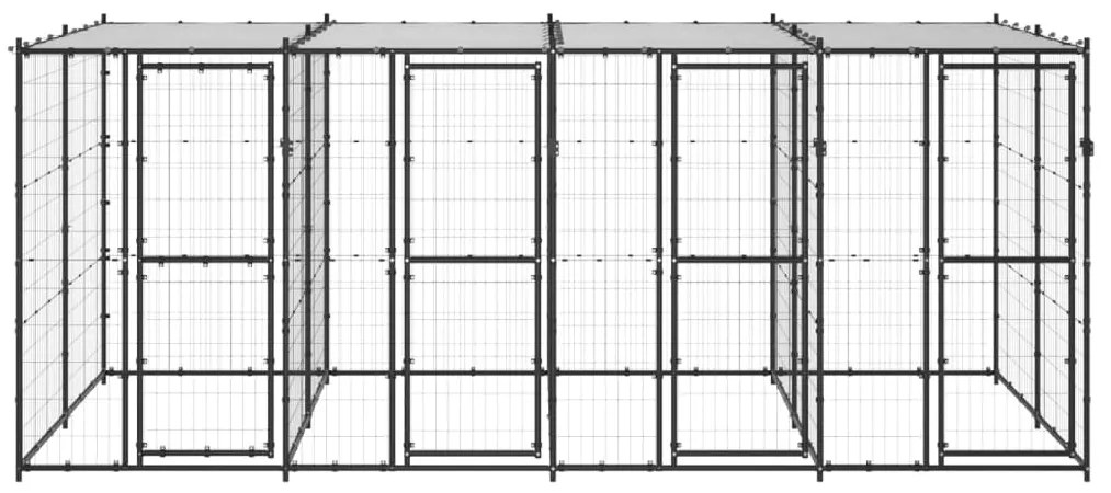 vidaXL Κλουβί Σκύλου Εξωτερικού Χώρου με Στέγαστρο 9,68 μ² από Ατσάλι