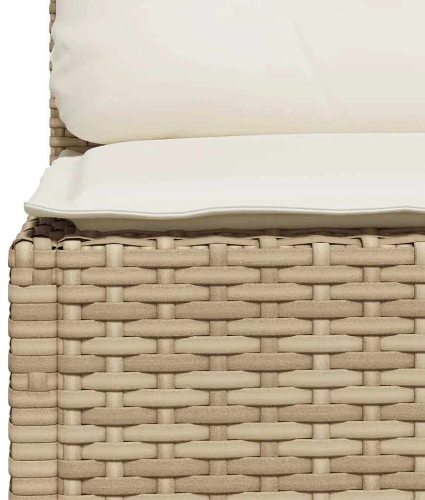 vidaXL Καναπές Κήπου Χωρίς Μπράτσα Μπεζ Συνθετικό Ρατάν με Μαξιλάρια