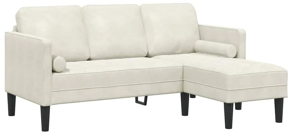 vidaXL Σετ Καναπέ με μαξιλάρι Κρεμ 173 x 131 x 67 εκ Πολυεστέρας
