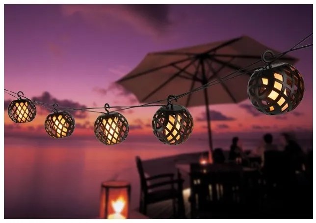 Ηλιακή Διακοσμητική Γιρλάντα 98xLED 0,1W Μαύρο-Λευκό 4,1m ΙΡ44 33686-8 Globo Lighting. -33686-8-Μαύρο-Λευκό 33686-8