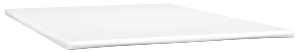 vidaXL Κρεβάτι Boxspring με Στρώμα Λευκό 140x190εκ.από Συνθετικό Δέρμα