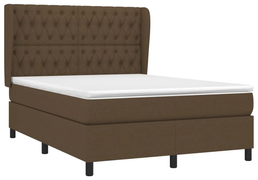 ΚΡΕΒΑΤΙ BOXSPRING ΜΕ ΣΤΡΩΜΑ ΣΚΟΥΡΟ ΚΑΦΕ 140X200 ΕΚ ΥΦΑΣΜΑΤΙΝΟ 3128208