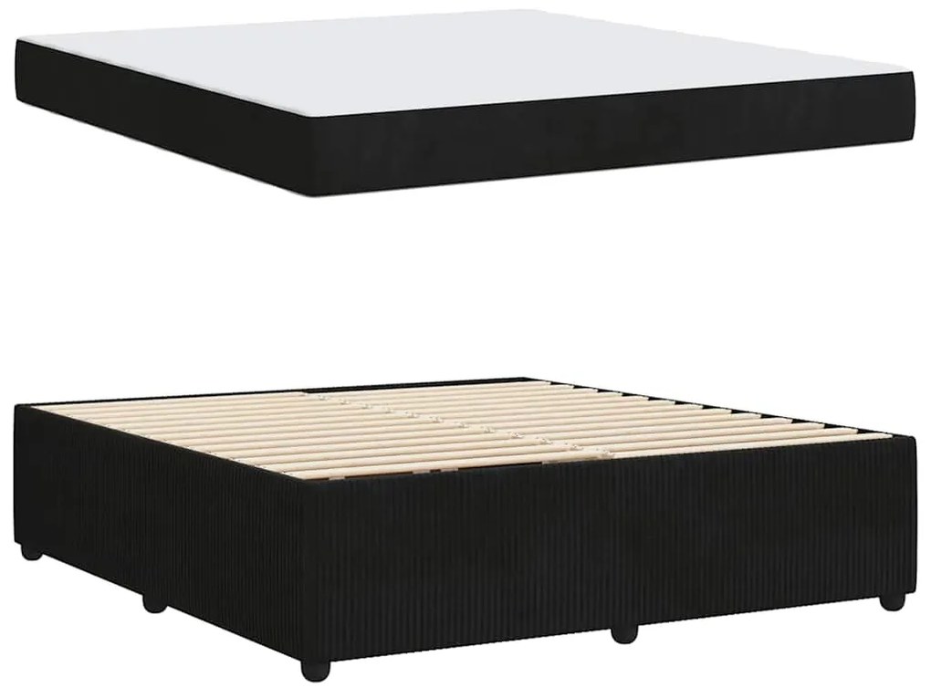 vidaXL Σκελετός κρεβατιού με στρώμα Μαύρο 180 x 200 cm Βελούδο