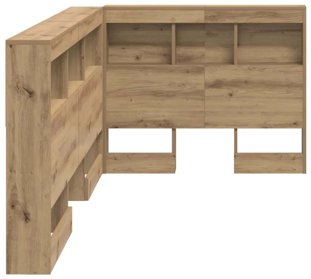 vidaXL Κεφαλάρι Αποθήκης με ράφι artisan δρυς 80 cm Επεξεργασμένο ξύλο