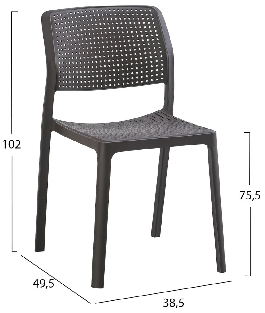 Καρέκλα COMFEE C6101.09 Πολυπροπυλενίου Καφέ 41x57x82Υ εκ. 41x57x82 εκ.