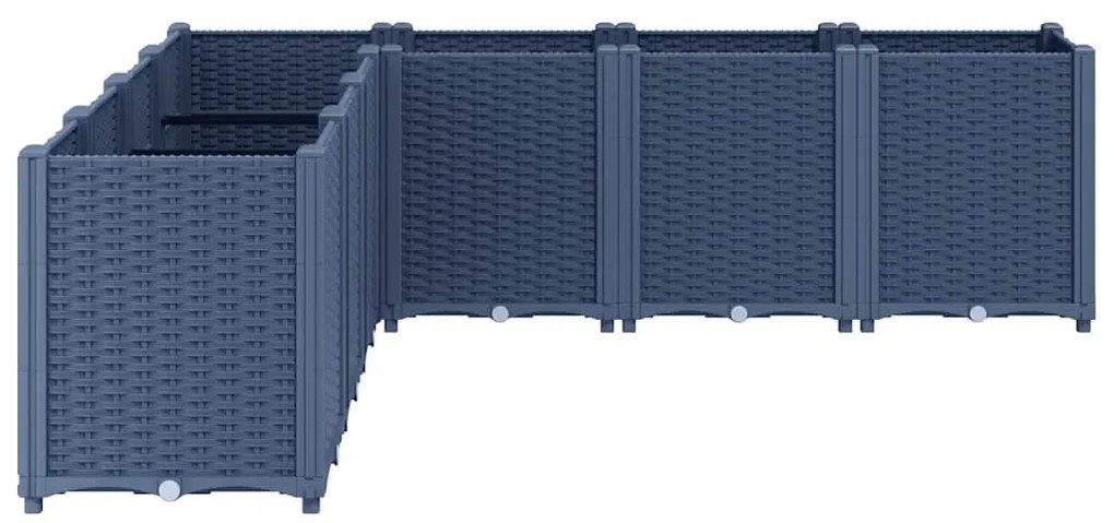 vidaXL Ζαρντινιέρα Κήπου Μπλε Γκρι 160x160x53 εκ. Πολυπροπυλένιο