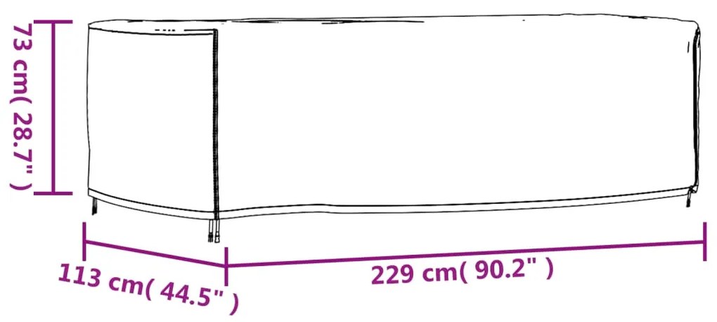 Κάλυμμα Επίπλων Κήπου Αδιάβροχο Μαύρο 229x113x73 εκ. 420D - Μαύρο