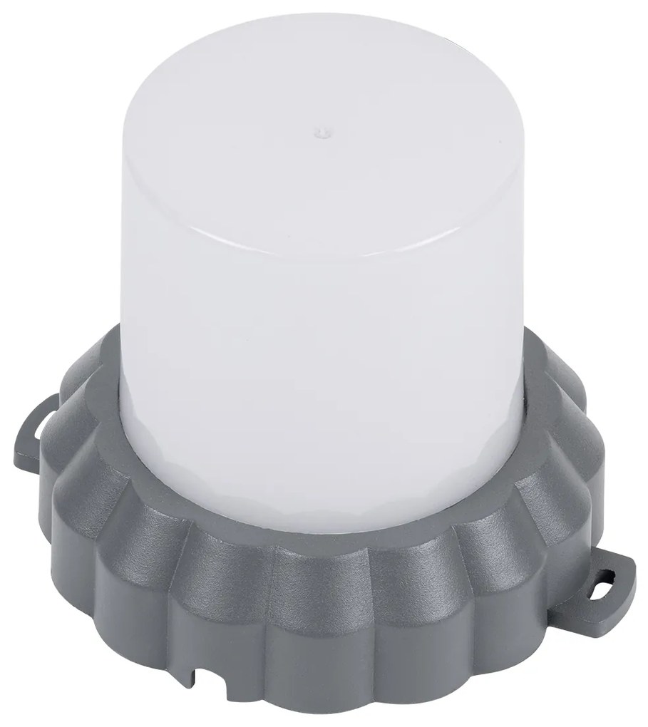 GloboStar WALLLIGHT-MONA 90629 Φωτιστικό Τοίχου - Απλίκα Point Light LED 12W 1320lm 360° DC 24V Αδιάβροχο IP65 Φ13 x Υ12.5cm Θερμό Λευκό 3000K - Γκρι Ανθρακί - 3 Years Warranty - 90629