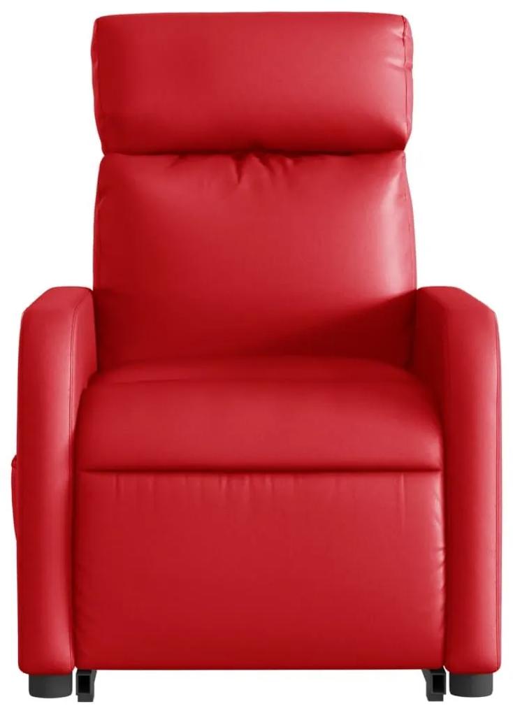 Πολυθρόνα Μασάζ Ηλεκ.Ανακλινόμενη με Ανύψωση απόΣυνθετικό Δέρμα - Κόκκινο