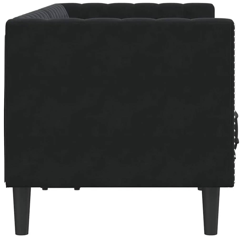 vidaXL Καναπές Chesterfield Argyle Μαύρο 174 x 74.5 x 70.5 εκ. Βελούδο