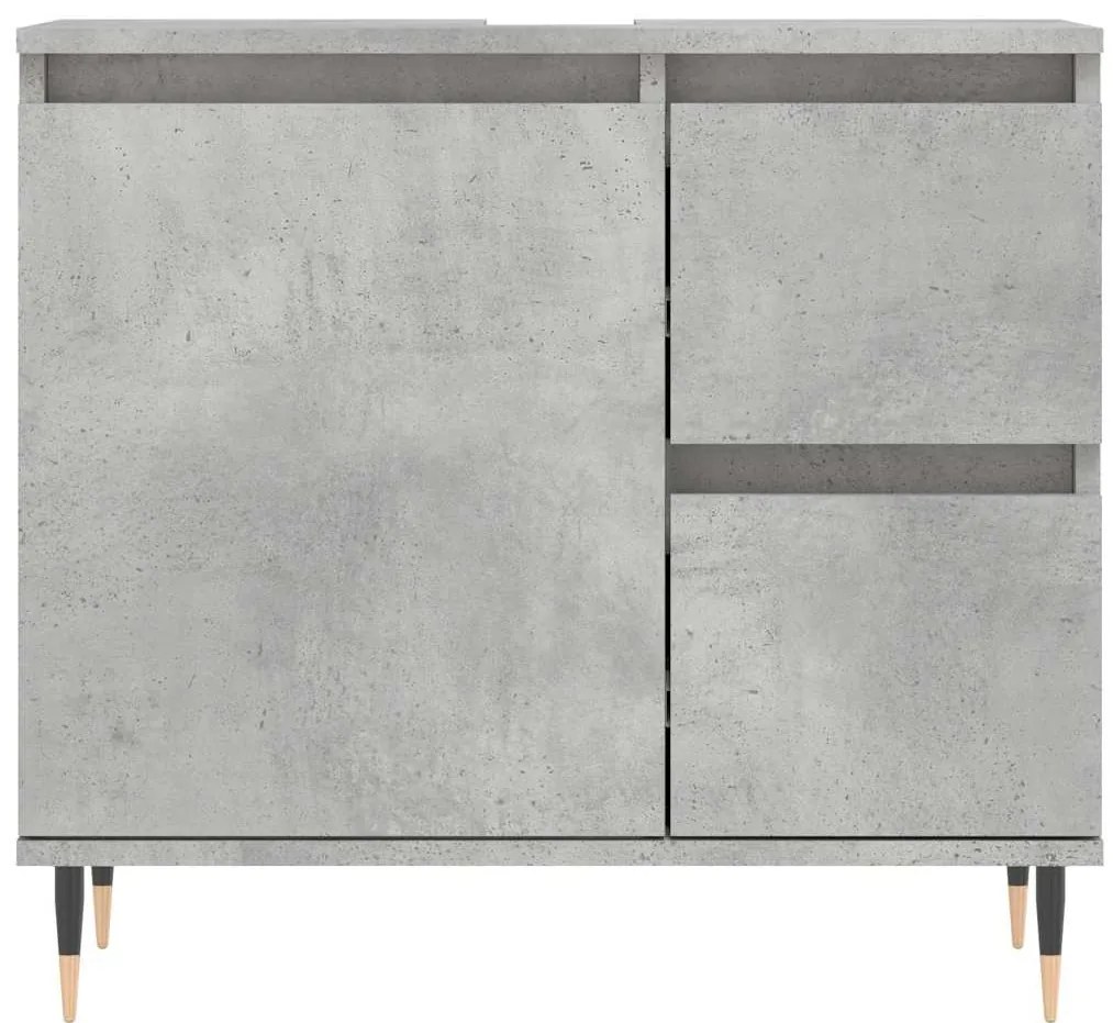 vidaXL Ντουλάπι Μπάνιου Γκρι Σκυροδέματος 65x33x60 εκ. Επεξ. Ξύλο