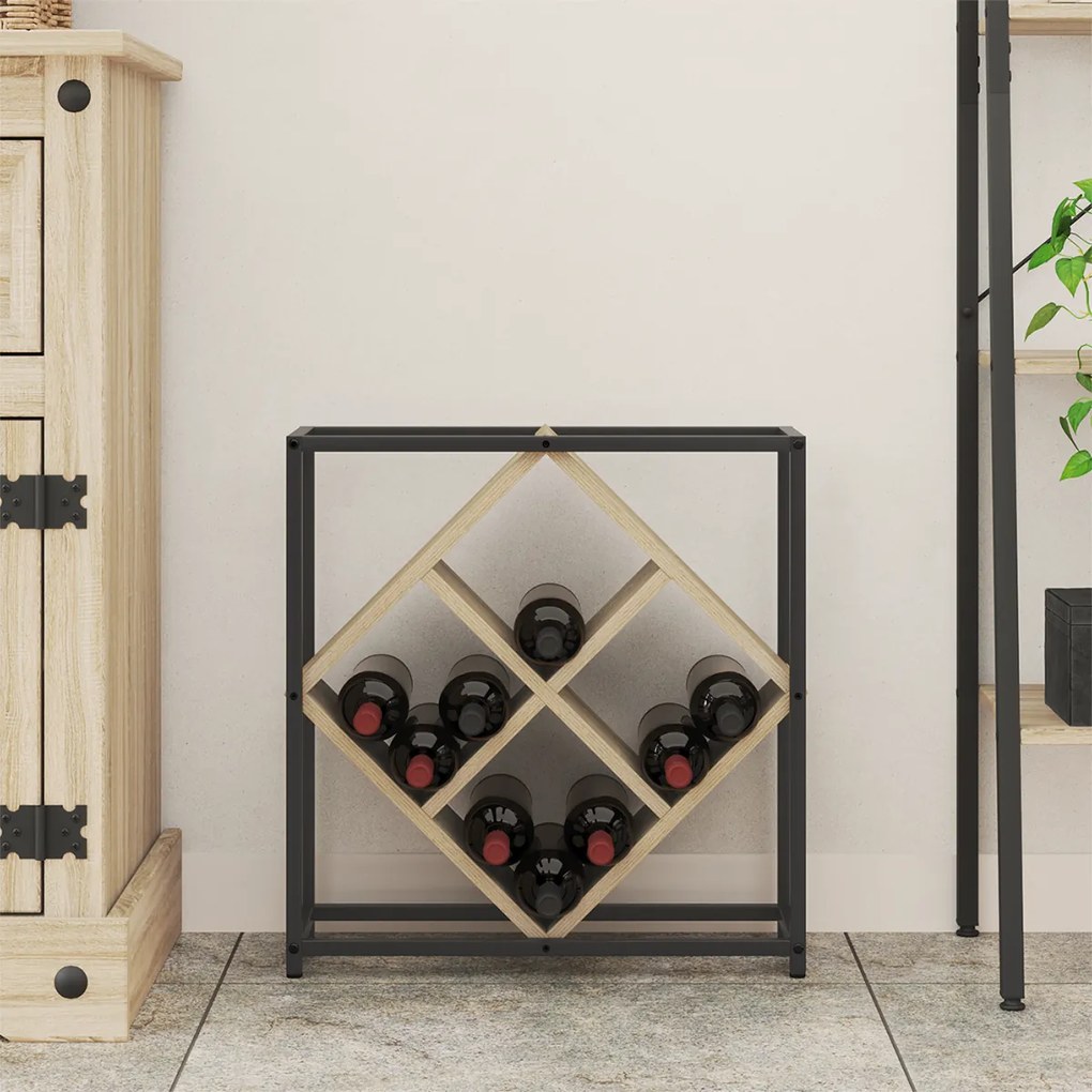 vidaXL Ράφι κρασιών Sonoma Oak 51x18x52,5 εκ. Κατασκευασμένο από ξύλο με επεξεργασία