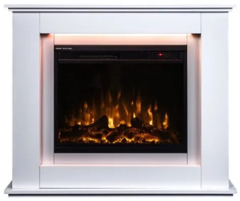 Ηλεκτρικό Τζάκι Επιδαπέδιο 1600W Επένδυση Ξύλου Athens De Lux Hitense-Athens De Lux-Λευκό Athens De Lux