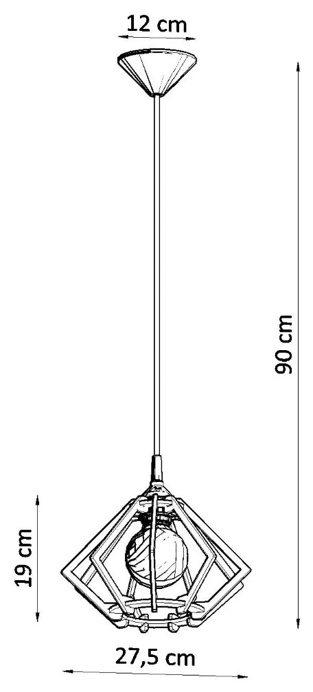 Sollux Κρεμαστό φωτιστικό Pompelmo 1,ξύλο,1xE27/60w