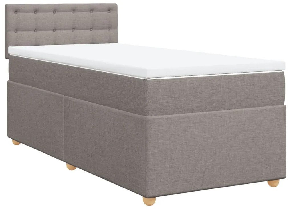 vidaXL Κρεβάτι Boxspring με Στρώμα Taupe 90x190 εκ.Υφασμάτινο