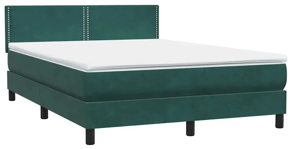 Box Spring κρεβάτι με στρώμα σκούρο πράσινο 160x220cm Βελούδινο - Πράσινο