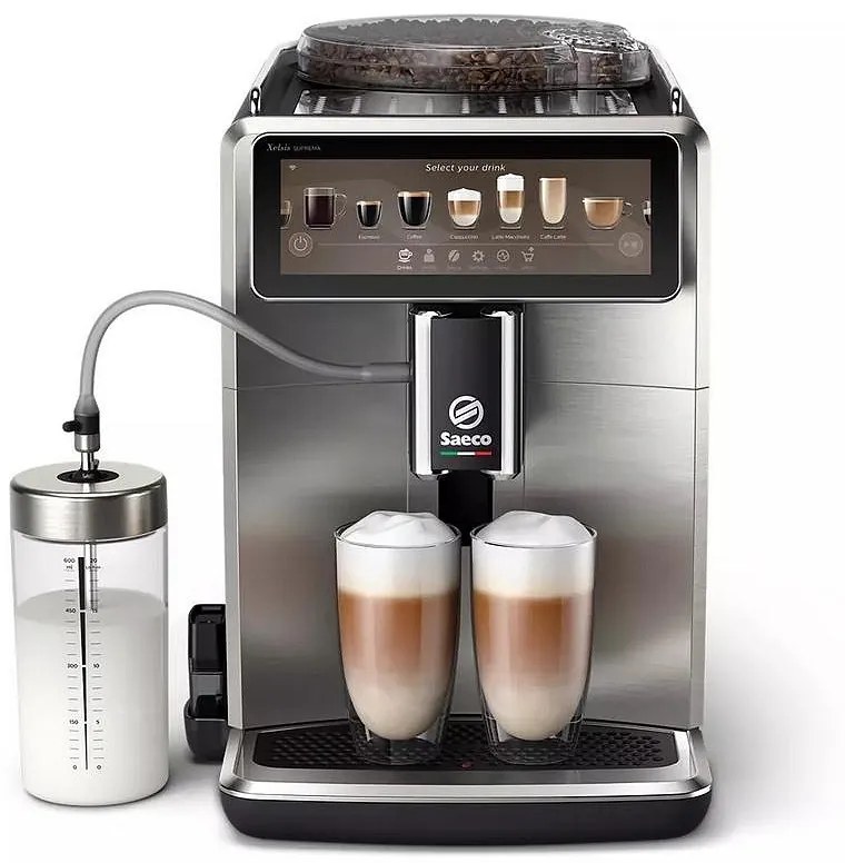 Saeco SM8885/00 Xelsis Deluxe Αυτόματη Μηχανή Espresso 1500W, Πίεσης 15bar, με Μύλο Άλεσης, Μαύρη