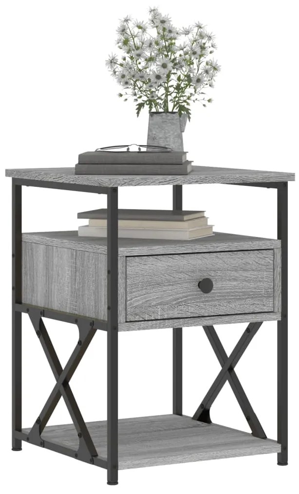 vidaXL Κομοδίνα 2 τεμ. Γκρι Sonoma 40x42x55 εκ. από Επεξεργασμένο Ξύλο