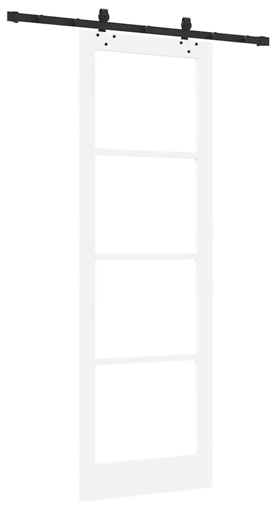 vidaXL Συρόμενη Πόρτα Λευκό 78 x 232 cm Ξύλο και μέταλλο