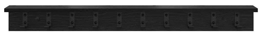 vidaXL Τοίχου Κρεμάστρα με ράφι Μαύρη δρυς 100 x 10.5 x 10.5 εκ