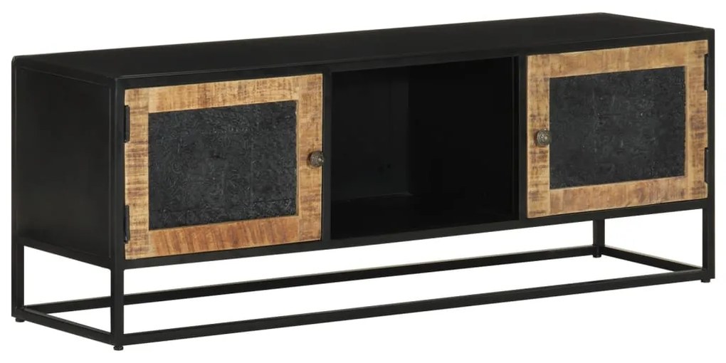 vidaXL Έπιπλο Τηλεόρασης 110 x 30 x 40 εκ. Μασίφ Ξύλο Μάνγκο &amp; Σίδηρος