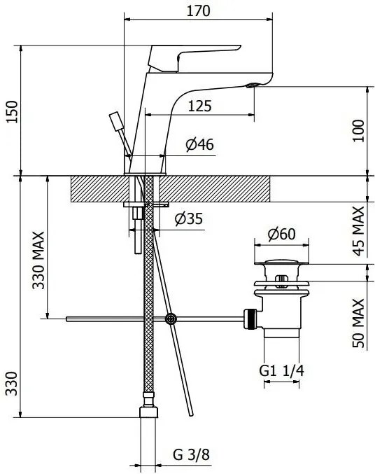 Μπαταρία νιπτήρος A/B Teorema Lifestyle