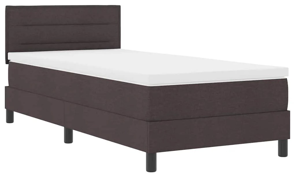 vidaXL Κρεβάτι box spring με στρώμα Σκούρο Καφέ 100 x 200 cm ύφασμα