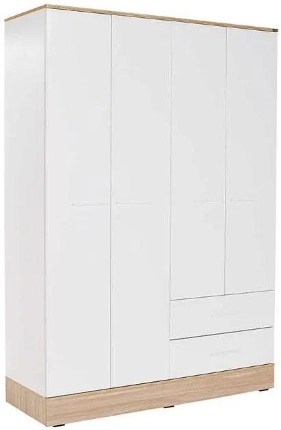 Τετράφυλλη Ντουλάπα Base λευκό  137x198x52cm
