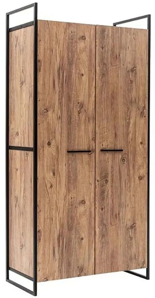 Ντουλάπα Δίφυλλη Dynamic 863SPH5409 104x52x225cm Pine-Black Two Door