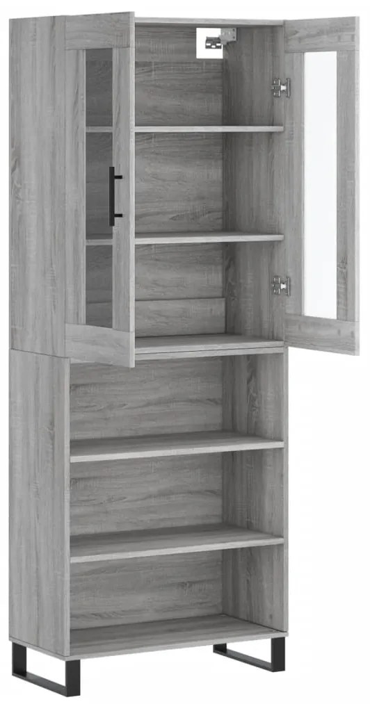 vidaXL Ντουλάπι Γκρι Sonoma 69,5 x 34 x 180 εκ. Επεξεργασμένο Ξύλο