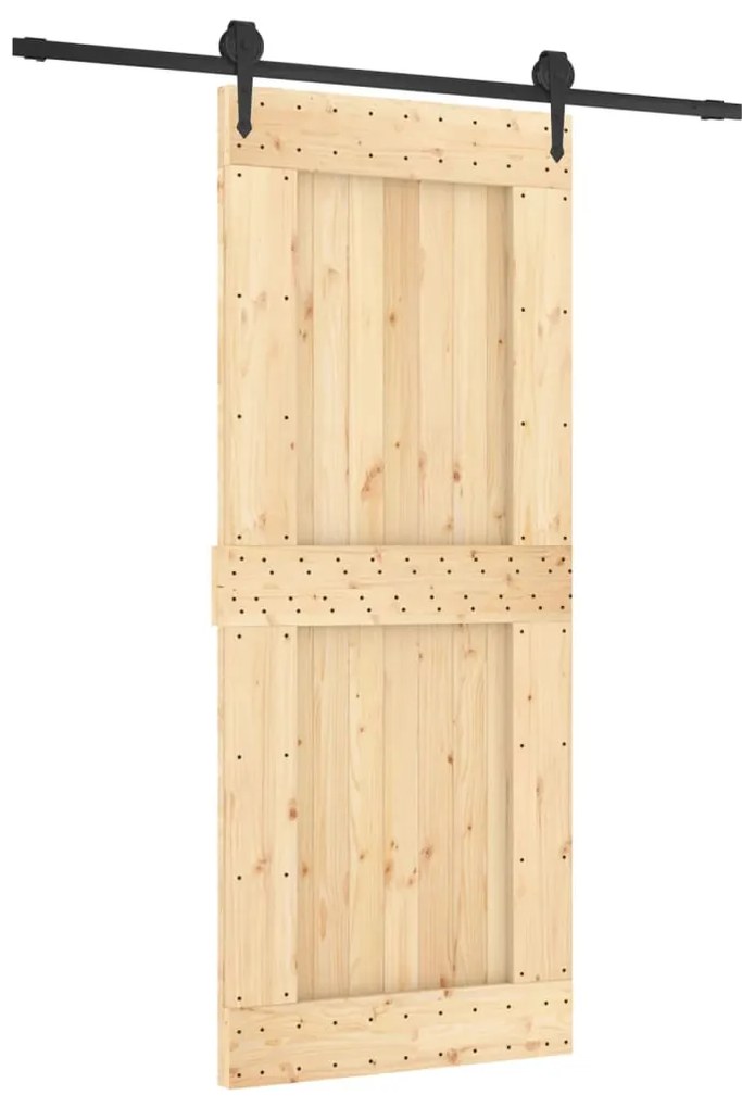 vidaXL Συρόμενη Μεσόπορτα με Μηχανισμό 85 x 210 εκ. Μασίφ Ξύλο Πεύκου