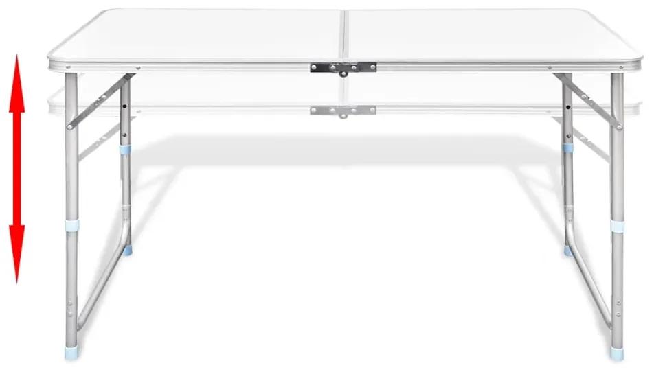 vidaXL Τραπέζι Βαλίτσα Πτυσσόμενο με 4 Σκαμπό Ρυθμιζόμενο Ύψος 120 x 60 cm