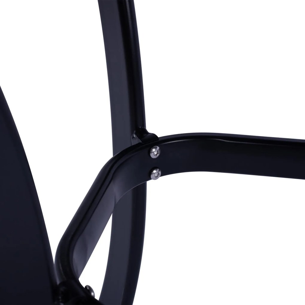 Τραπέζι JAXEN Αλουμινίου Μαύρο με Γυαλί Ασφαλείας και Textilene 120x70x78Υ εκ. 120x70x78 εκ.