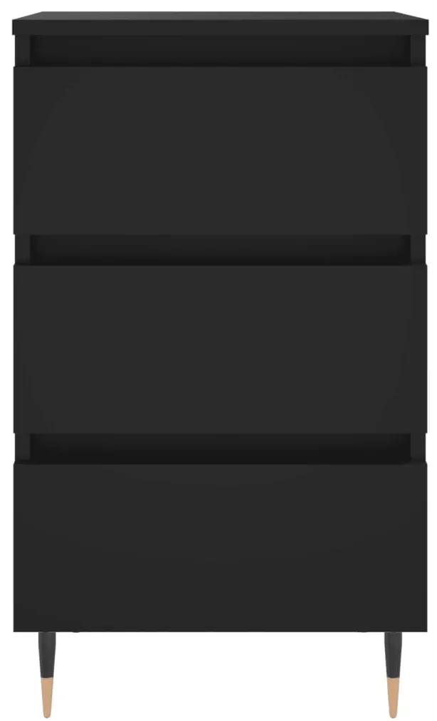 vidaXL Κομοδίνα 2 τεμ. Μαύρα 40 x 35 x 69 εκ. από Επεξεργασμένο Ξύλο