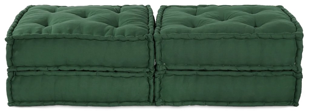 vidaXL Modular Pouffes 2 τεμάχια Πράσινο Ύφασμα