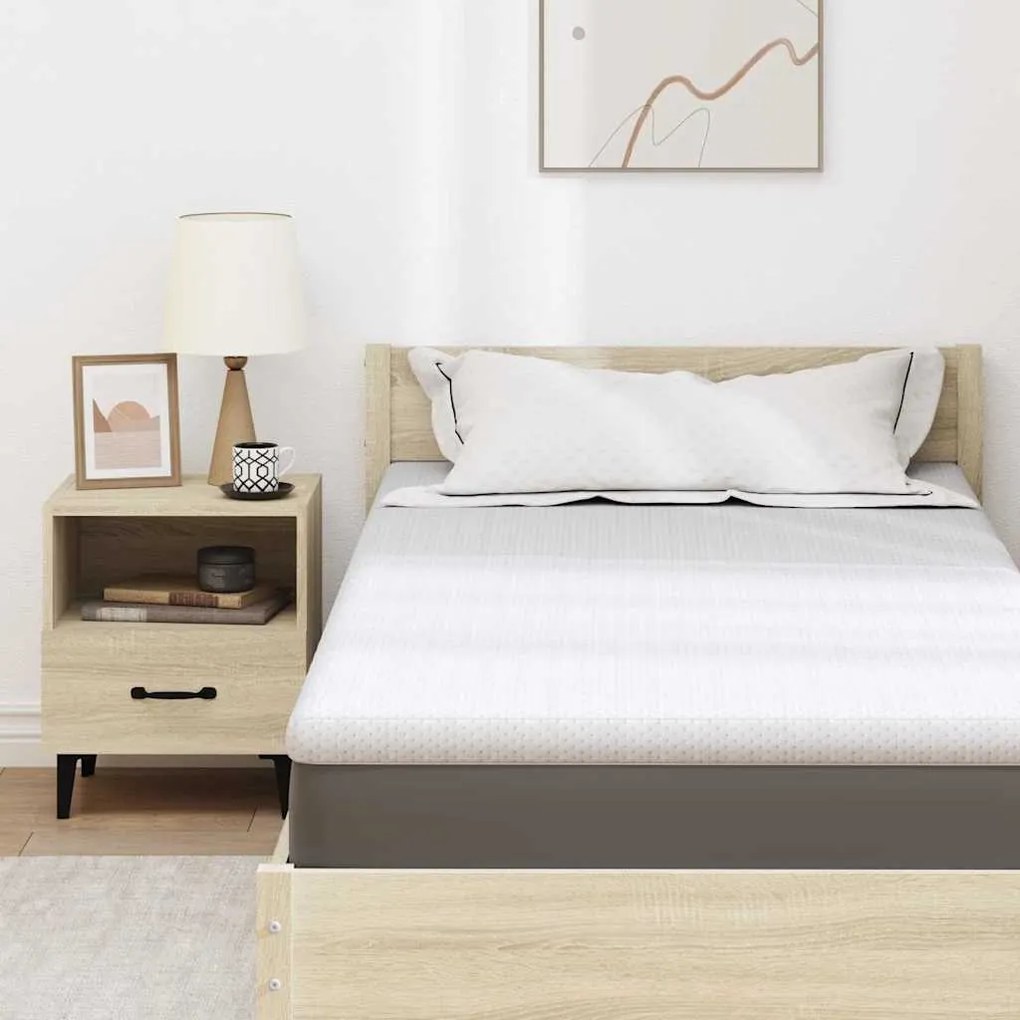 vidaXL Στρώματα Λευκό 90 x 190 cm 100% ύφασμα πολυεστέρα με τζακάρ