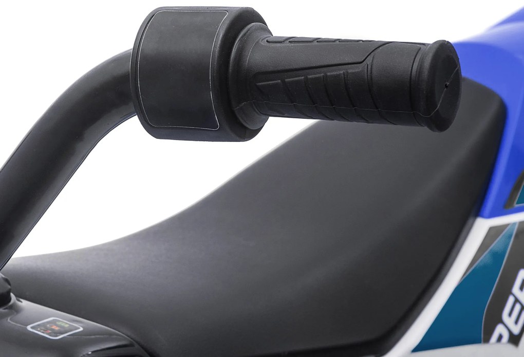 HOMCOM Παιδικό Ηλεκτρικό Μοτοσικλέτα, 45 Λεπτά Οδήγησης, με Βοηθητικές Ρόδες, από 3 ετών, Μπλε+Λευκό, 106,5 x 51,5 x 68cm